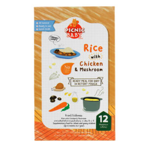 ปิคนิคเบบี้ข้าวหน้าไก่เห็ดหอมอาหารเสริมสำหรับเด็ก12เดือนถึง 3ปี 120กรัม